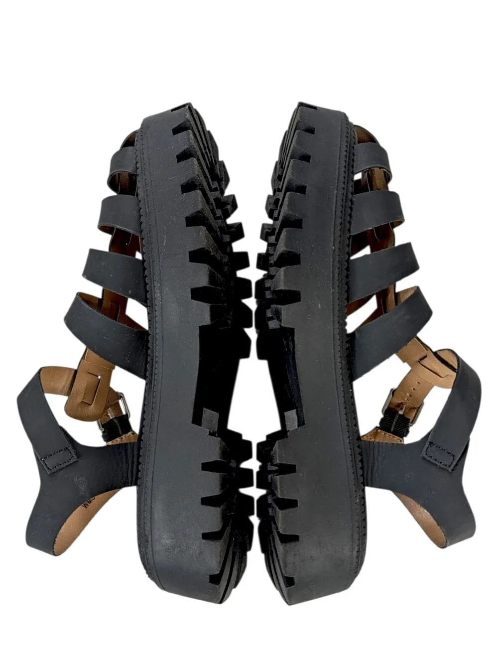 Dolce Vita Chunky Sandals Black Lug Sole Loera Size 11 Fisherman Platform Shoes